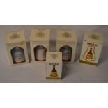 5 Bells Scotch whisky bell decanters (fu