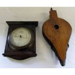 Barometer & a pair of bellows