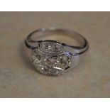 14ct white gold diamond ring, Ring Size