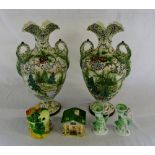 Pair of Japanese vases, 2 preserve pots