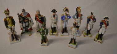 10 ceramic figures of soldiers including