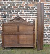 French carved oak double bed