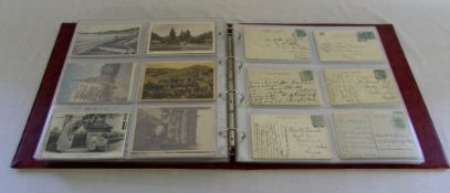 Large postcard album containing topograp