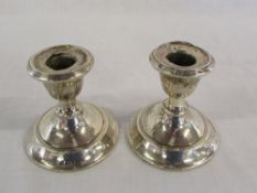 Pair of silver candlesticks (af) London