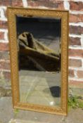 Rectangular gilt wall mirror with bevell