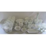 Assorted milk glass