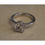 Platinum diamond solitaire ring approx 2