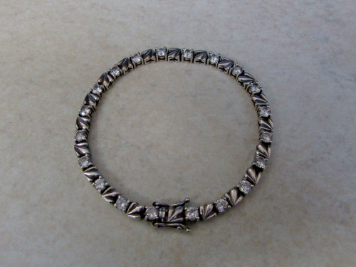 Silver and cubic zirconia tennis bracele