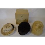 3 ladies hats and a John Lewis hatbox