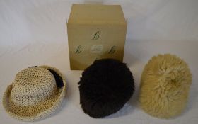 3 ladies hats and a John Lewis hatbox