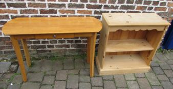 Console table & pine book case
