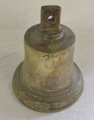 George VI brass fire engine bell with GR