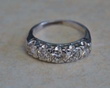 14ct white gold and 5 stone diamond ring