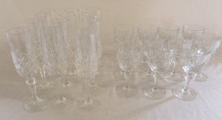 Selection of wine glasses and champagne