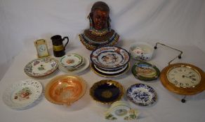 Various ceramic plates, carnival glass b