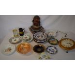 Various ceramic plates, carnival glass b