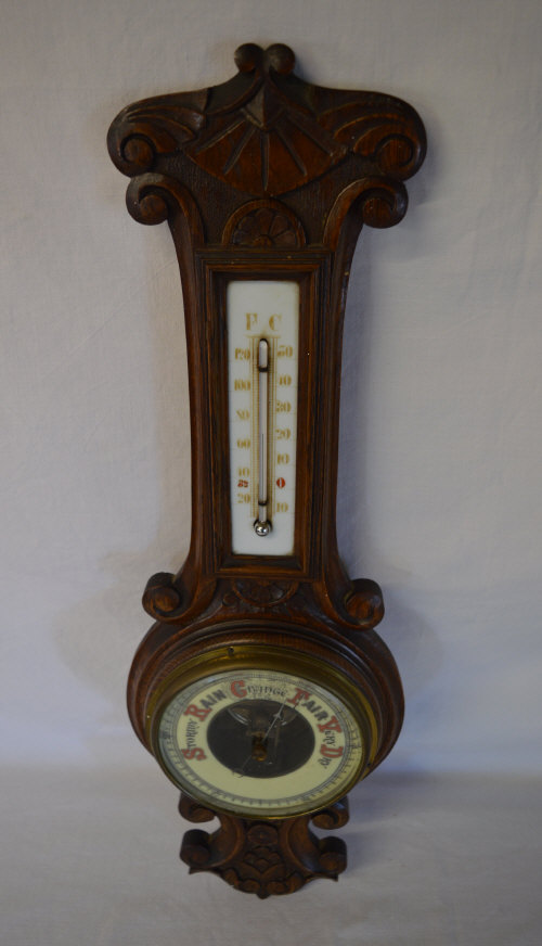 Oak wall barometer