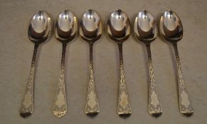 6 silver teaspoons, approx 2.8oz, Sheffi