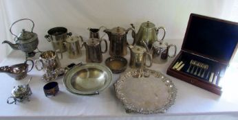 Quantity of silver plate inc tea pots