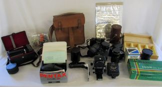 Selection of camera equipment and lenses