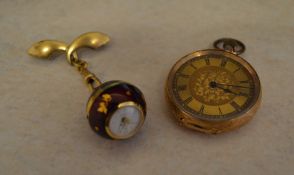 Ladies 14ct gold Swiss pocket watch and