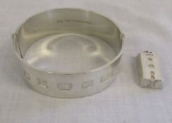 Silver bangle and ingot pendant total we