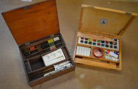 2 small artists sets with paints, brushe
