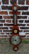 Victorian onion top rosewood barometer (