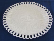 19th century oval creamware ribbon plate