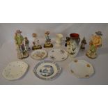 Various ceramics including Leonardo figu