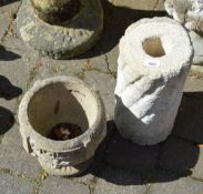 Concrete column and small urn