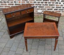 Coffee table, magazine rack and bookcase