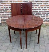 Late Georgian demi lune mahogany table w