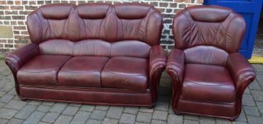 Leather sofa and chair