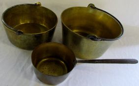 3 brass jam pans