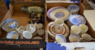 Various ceramics including blue & white