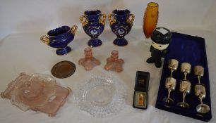 Ceramic vases, glass part dressing table