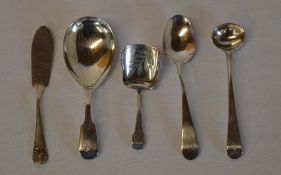 5 pieces of silver cutlery including con