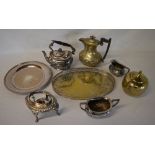 Various silver plate including trays, te