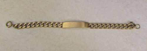 9ct gold ID bracelet L 8" weight 25.7 g