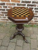 Victorian sewing table with checker boar