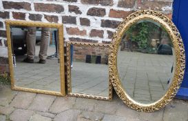 3 gilt framed mirrors