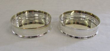 Pair of silver wine coasters Birmingham