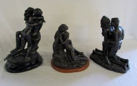 3 bronze effect figurines