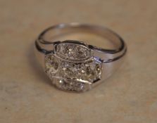 14ct white gold diamond ring, Ring Size