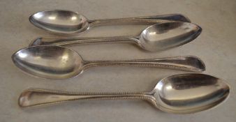 4 silver table spoons, London 1896/1897,