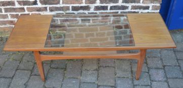 G Plan glass top coffee table