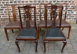 6 early 20th century drop seat chairs