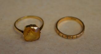 2 18ct gold rings, approx weight 6.5g