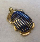 Tested as 18ct gold Egyptian scarab pend